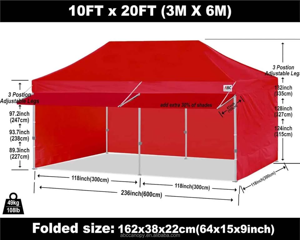 Brand New 10ft x 20ft (3m x 6m) Heavy-Duty Pop-Up Event Tent!