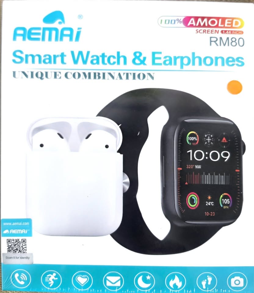 SMARTWATCH AND EARPHONES