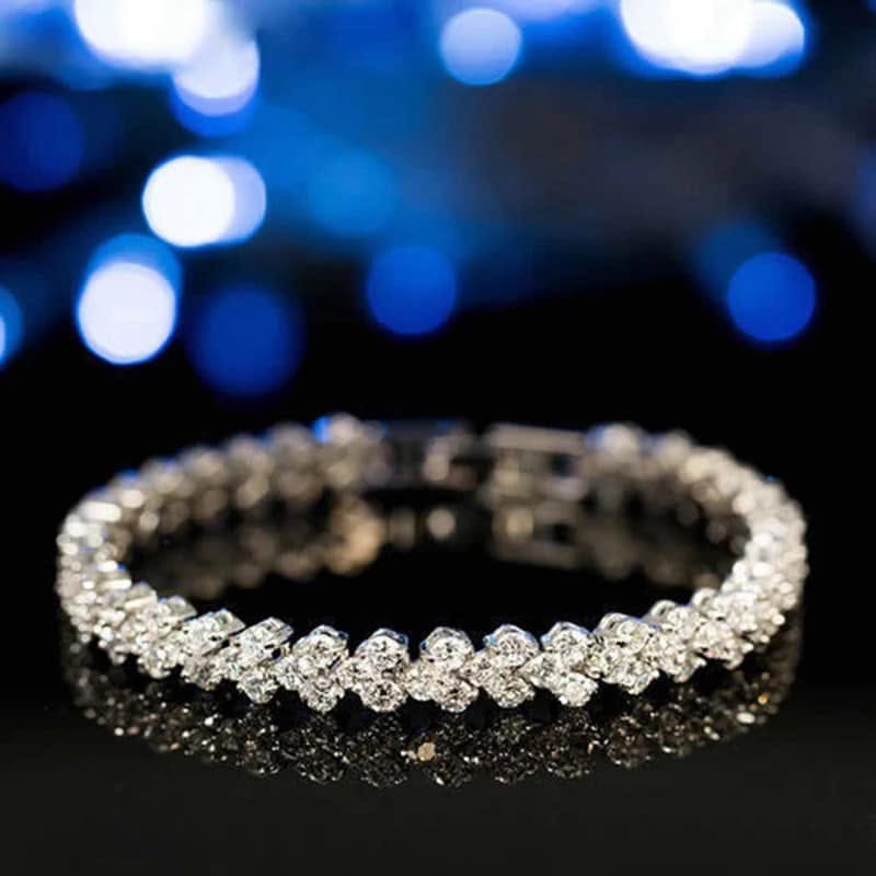heart crystal bracelet chain