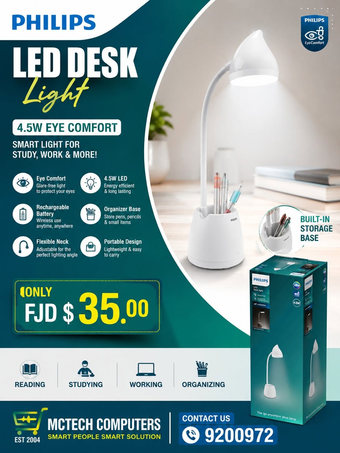 HILIPS LED DESK LIGHT – ONLY FJD $35.00!