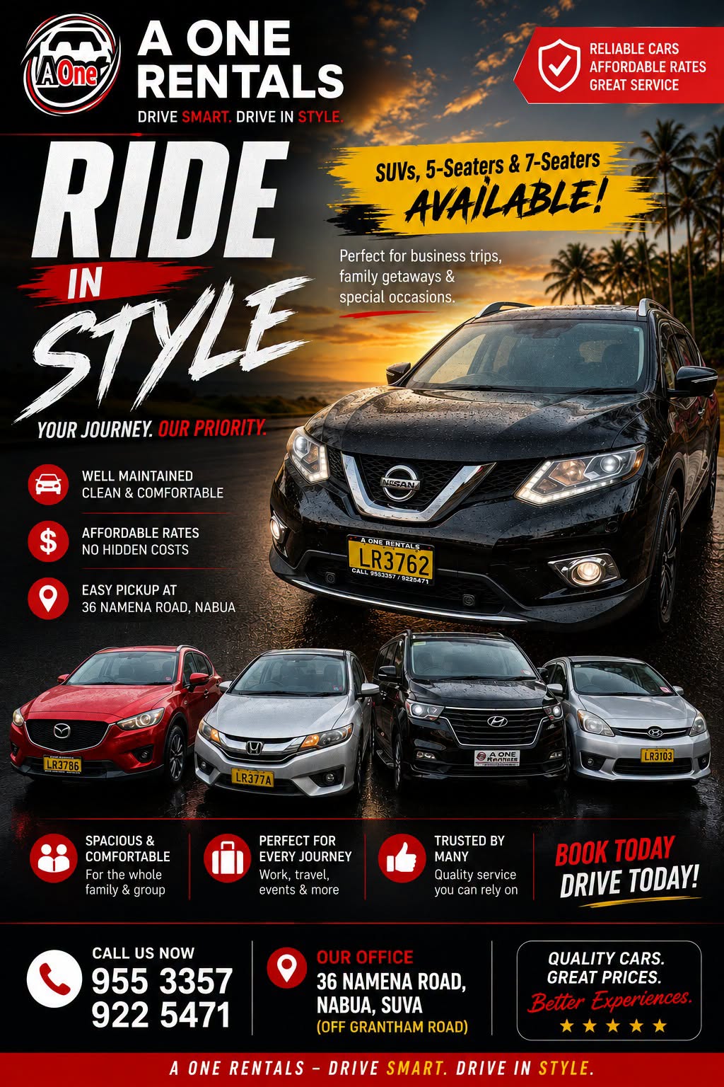 Vehicles available at A One Rentals