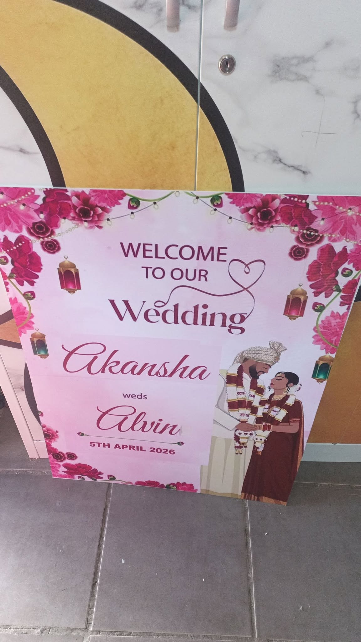 Designed and printed a customized wedding board