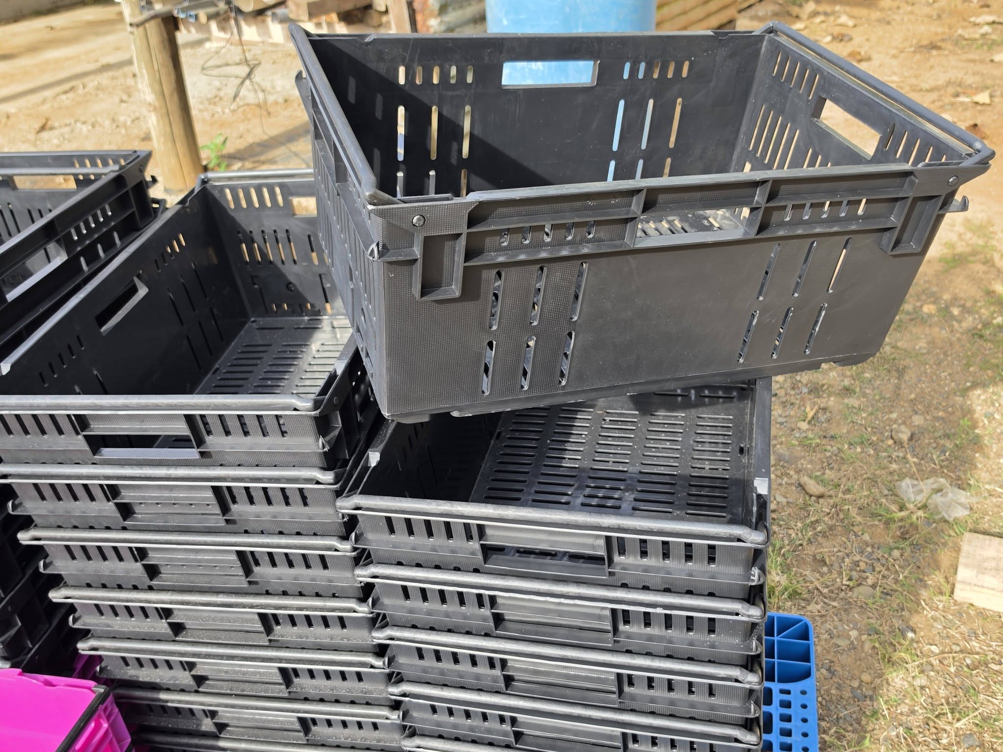 Black Plastic Crates & Pallets