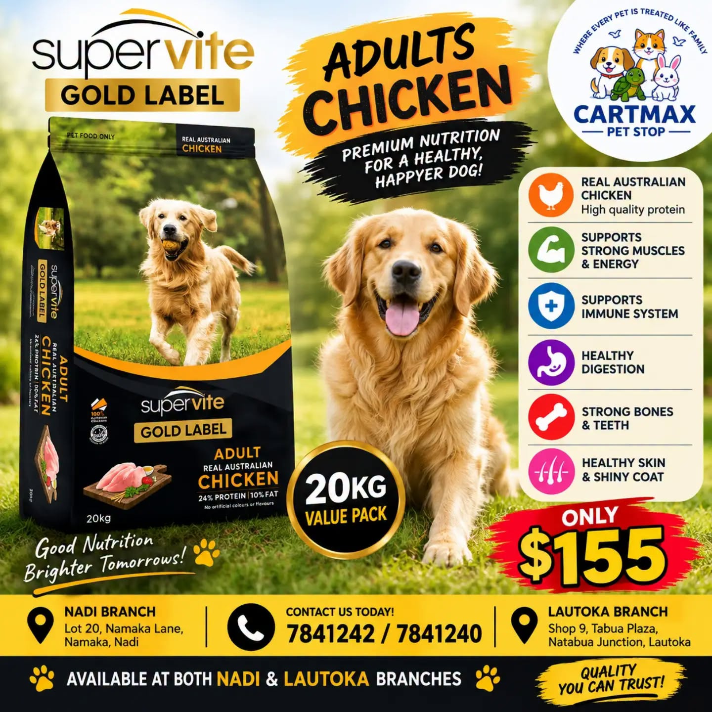 SUPERVITE GOLD LABEL ADULT CHICKEN 20KG