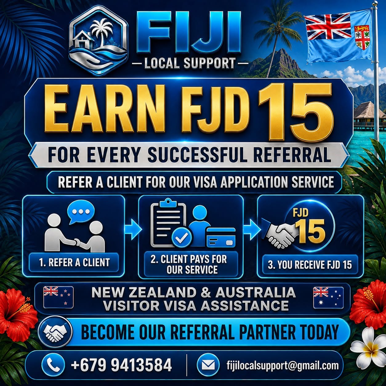 EARN FJD 15 FOR EVERY SUCCESSFUL REFERRAL