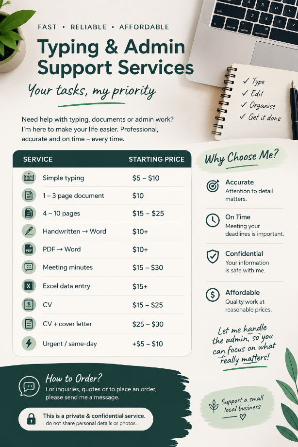 Typing & Admin Support Services